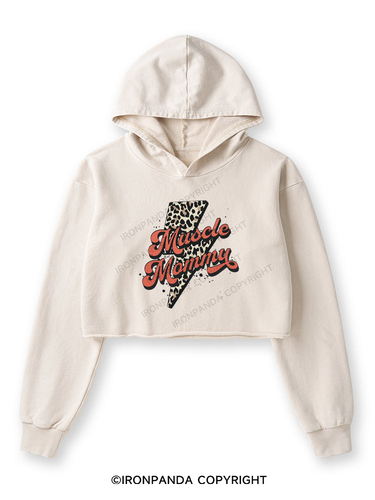 Retro Muscle Mommy Washed Crop Hoodie