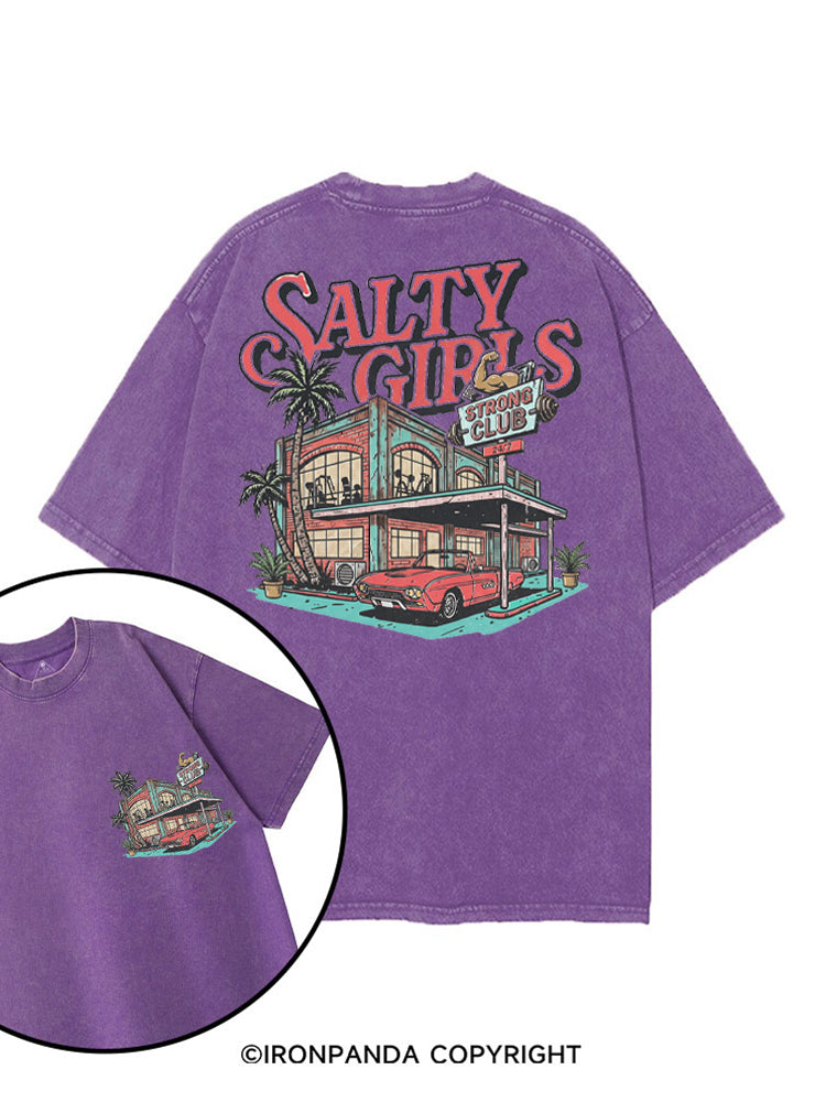 SALTY GIRLS STRONG CLUB printed Gym Shirt