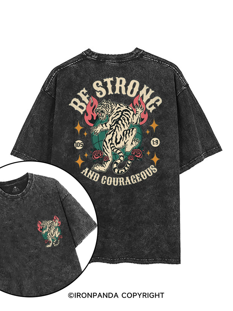 BE STRONG AND COURAGEOUS printed Gym Shirt