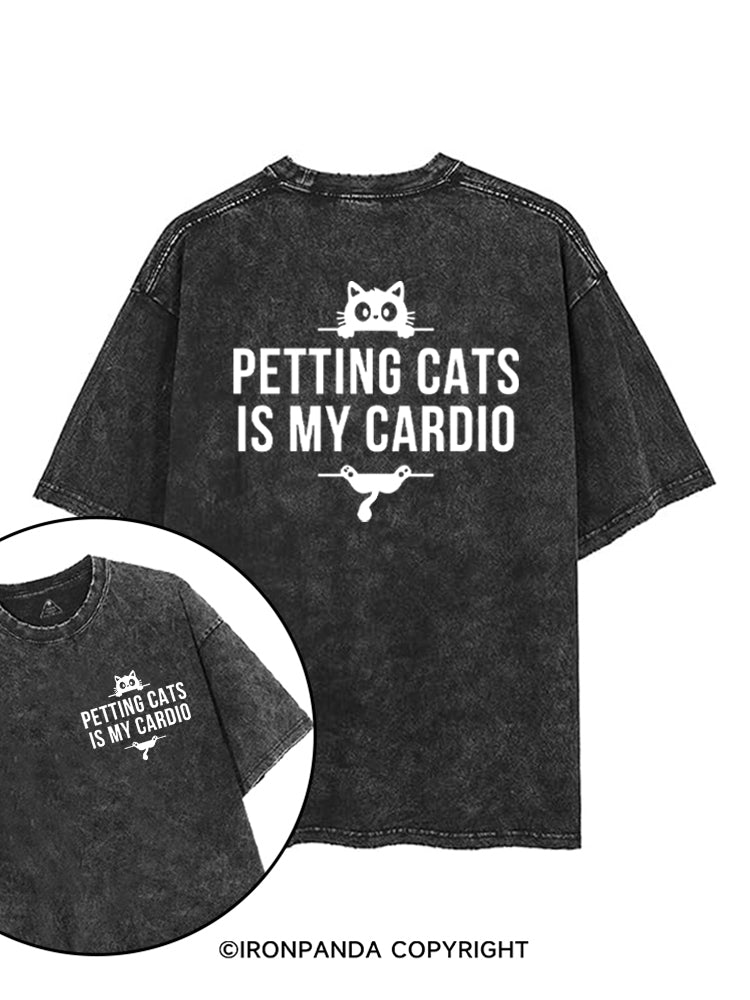 Petting Cats Is My Cardio Funny printed Gym Shirt