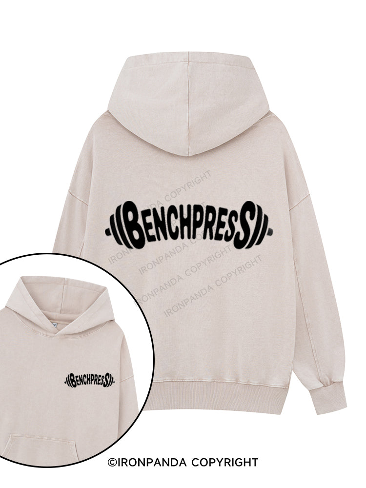 BENCHPRESS Printed Washed Gym Hoodie