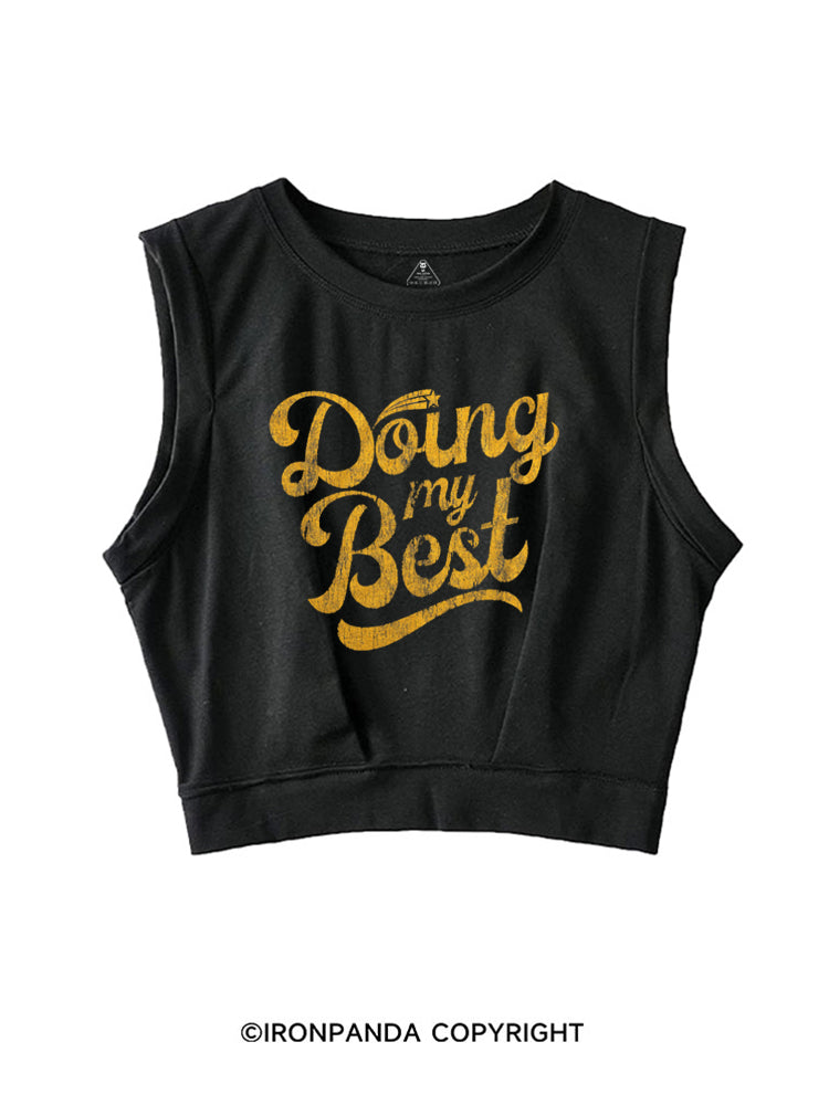 Doing My Athletic Best SLEEVELESS CROP TOPS