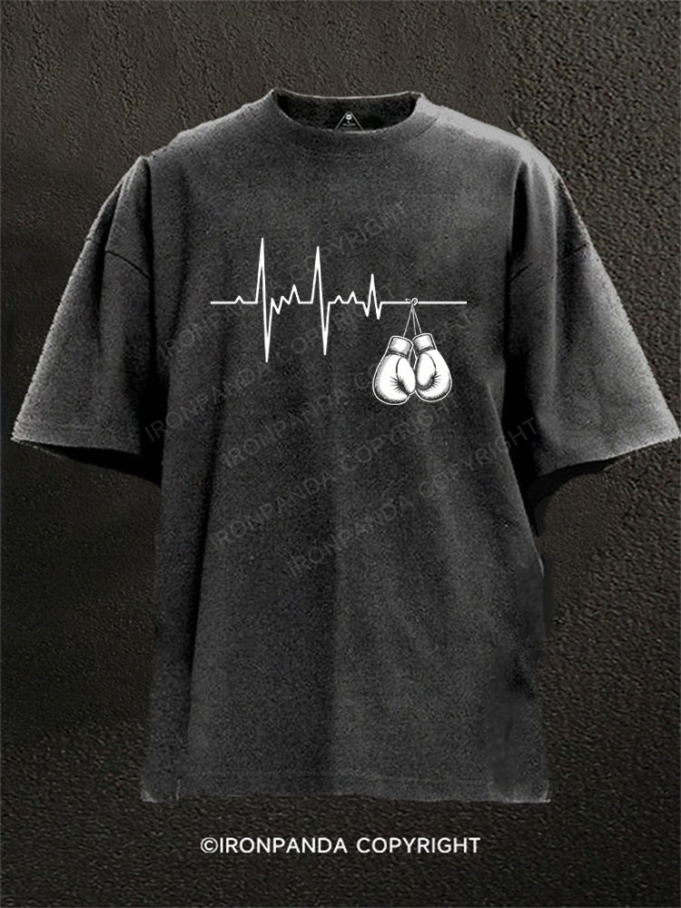 Boxing Heartbeat Washed Gym Shirt