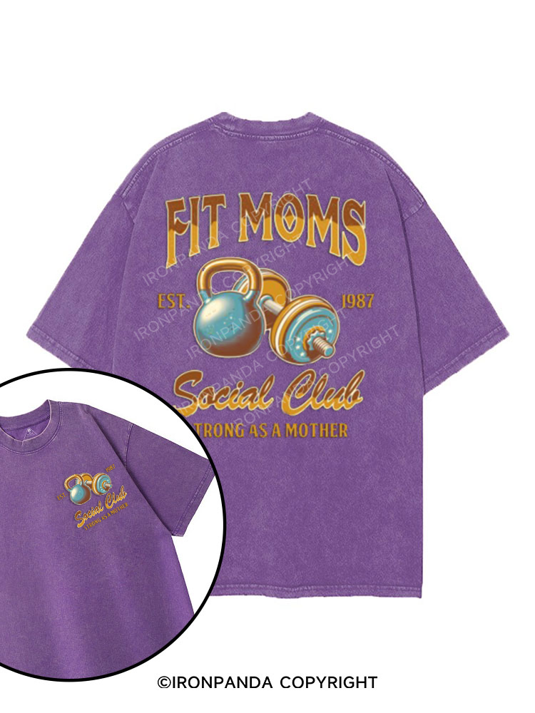 fit moms social club strong as a mother printed Gym Shirt