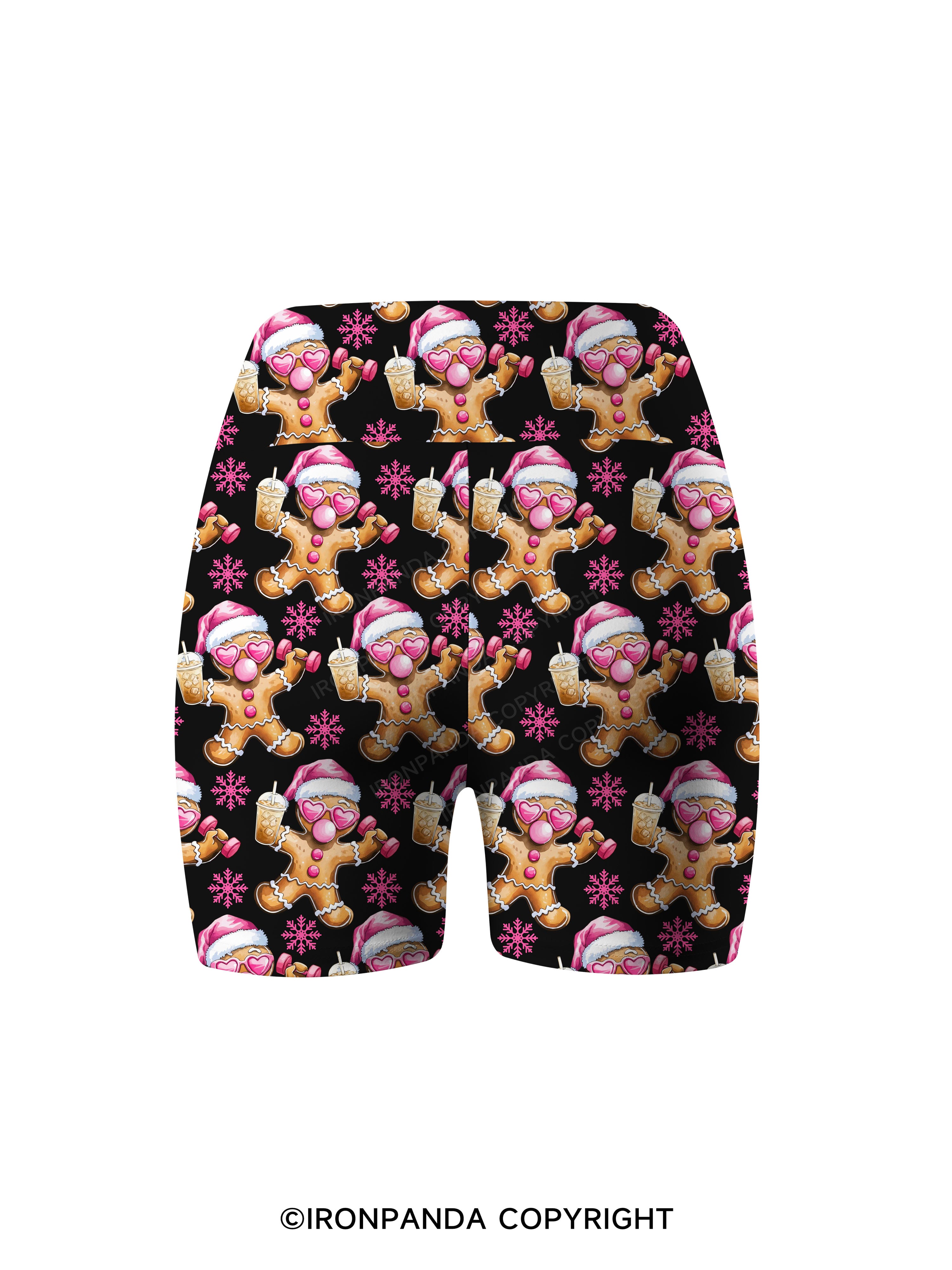 Fit Gingerbread Printed Yoga Cycling Shorts