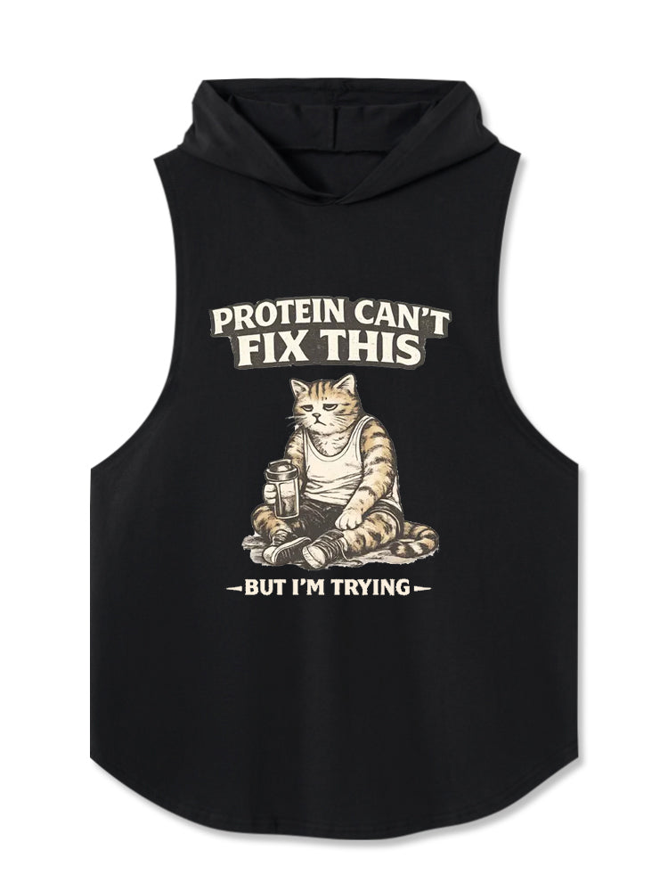 Gym Cat Protein Hooded Tank