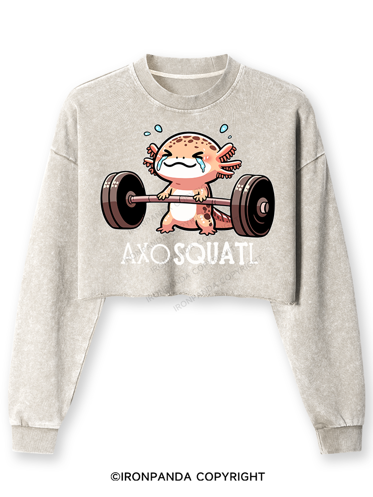 AXOSQUATL Washed Long-Sleeve Crop Top