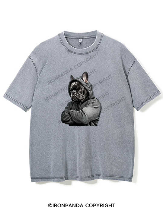 Muscular French bulldog Washed Gym Shirt