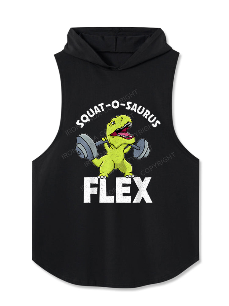 Squat-O-Saurus Flex Funny Dinosaur Hooded Tank