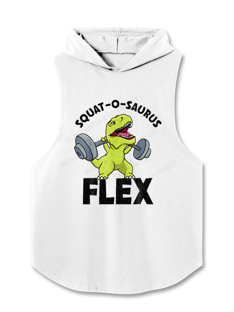 Squat-O-Saurus Flex Funny Dinosaur Hooded Tank