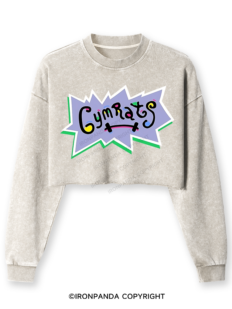 GYM RATS Washed Long-Sleeve Crop Top