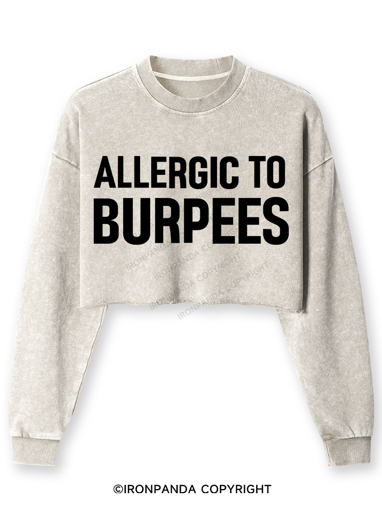 Allergic To Burpees Washed Long-Sleeve Crop Top