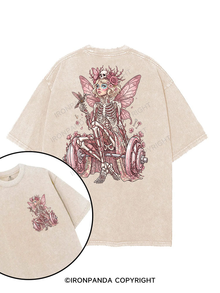 Blooming Bones & Barbell printed Gym Shirt