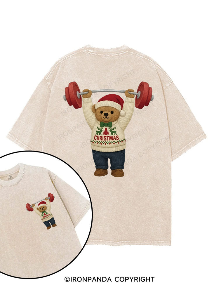 Liftmas Bear printed Gym Shirt