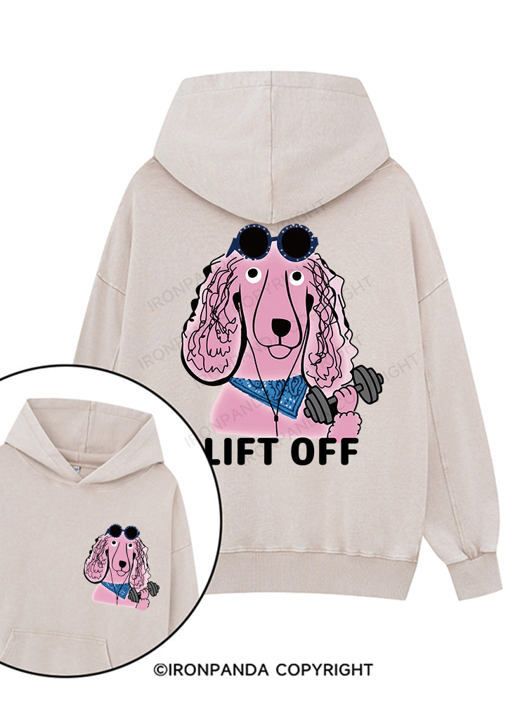 LIFT OFF Printed Washed Gym Hoodie