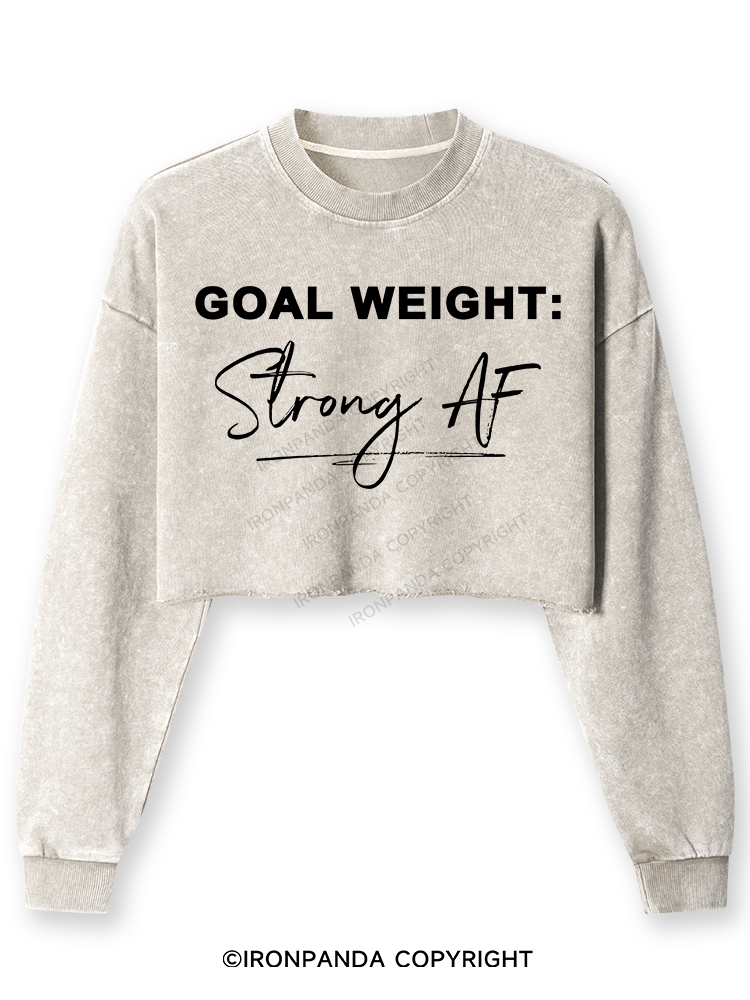 Goal Weight Strong AF Washed Long-Sleeve Crop Top