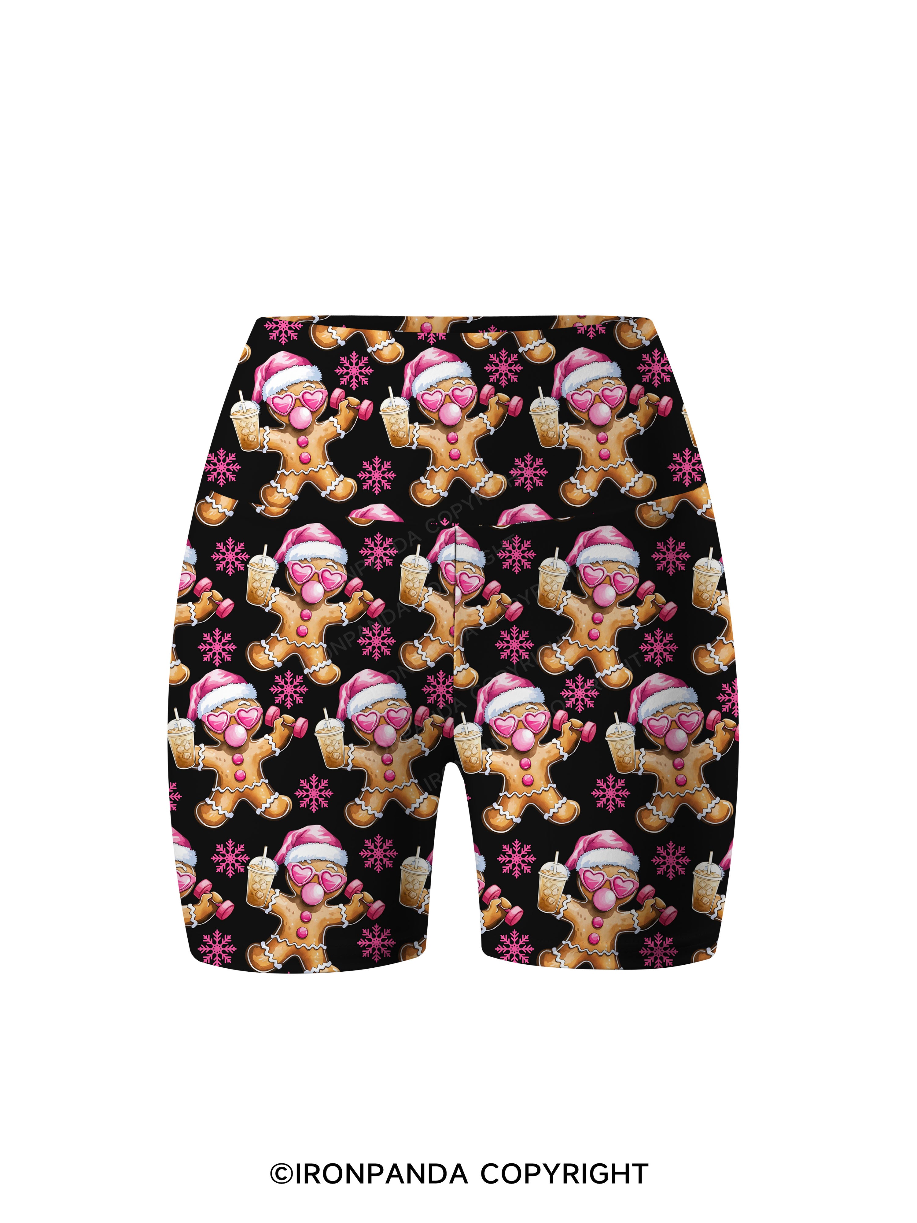 Fit Gingerbread Printed Yoga Cycling Shorts