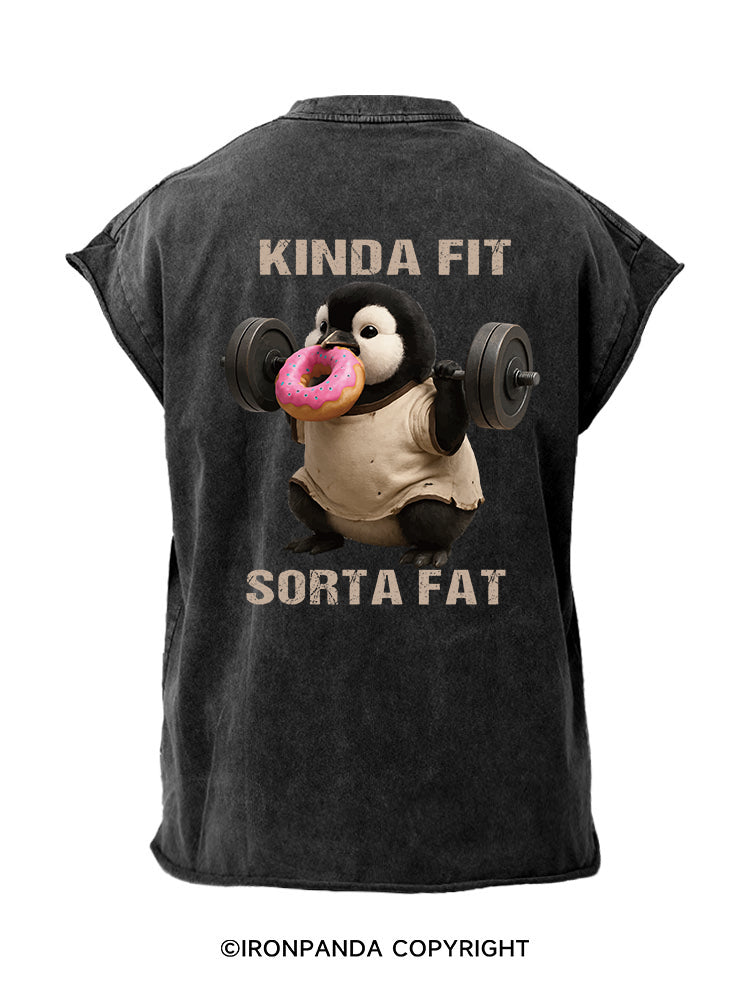 KINDA FIT SORTA FAT Back Printed Cut Off Tank