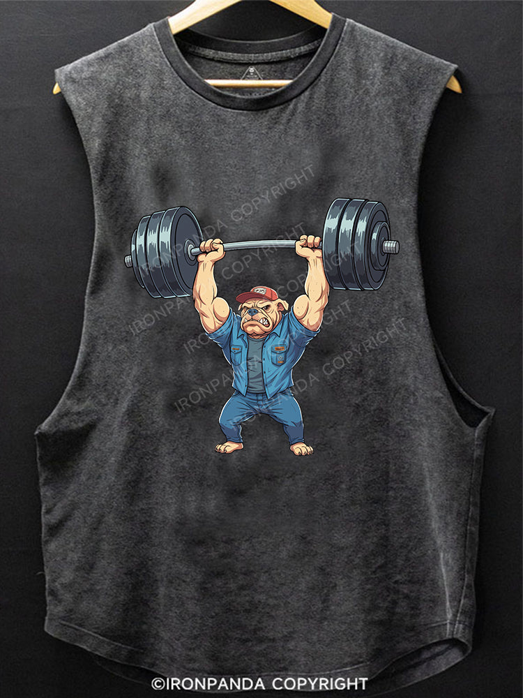 LIFT LIKE A BULLDOG Scoop Bottom Cotton Tank