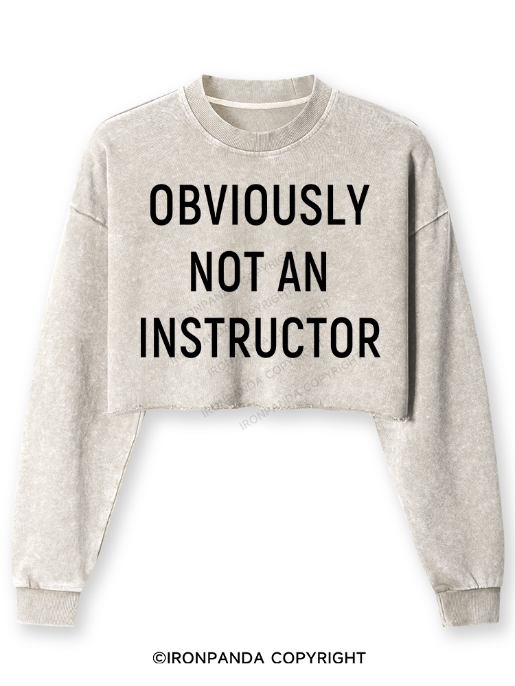 NOT AN INSTRUCTOR TEAM Washed Long-Sleeve Crop Top