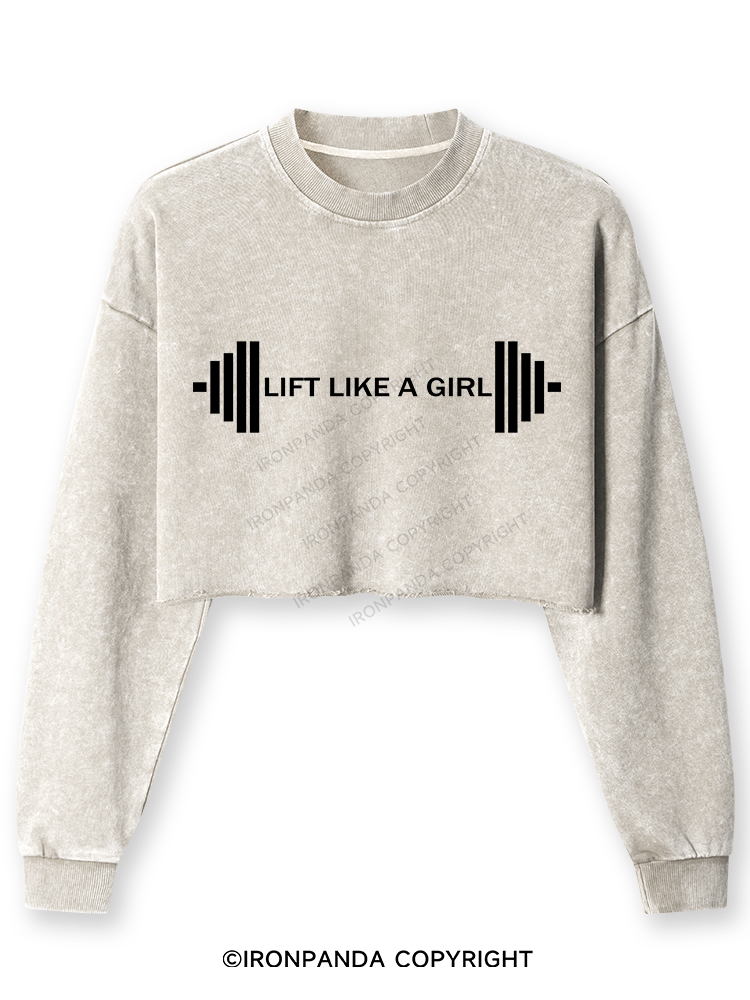 Lift Like A Girl Washed Long-Sleeve Crop Top