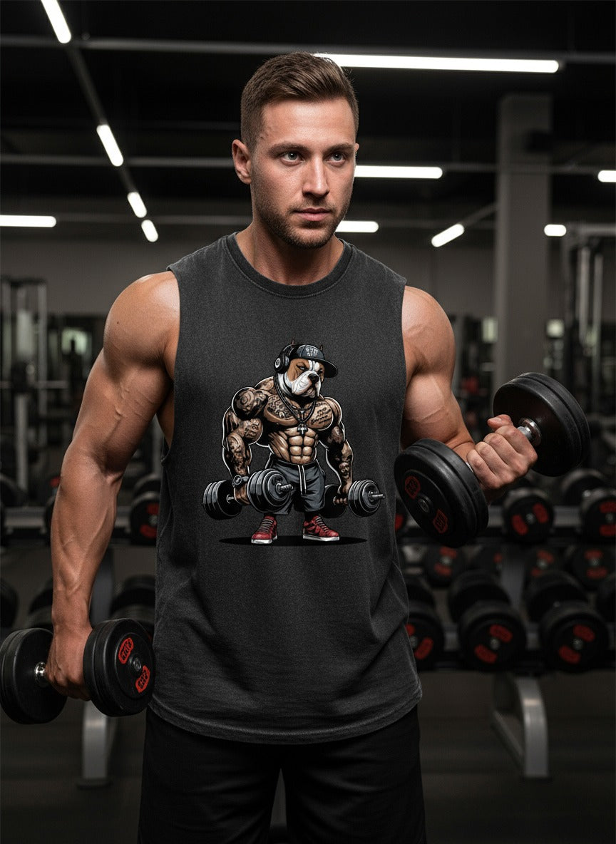 bulldog weightlifting Cut Off Tank