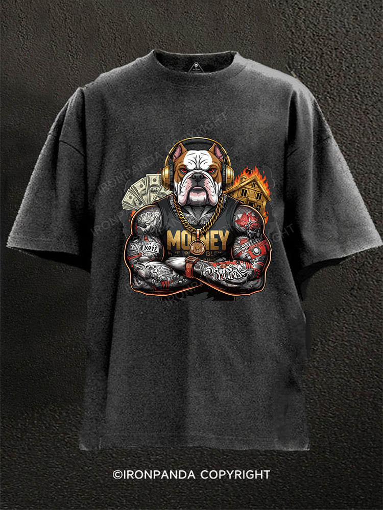 Rich muscular tattooed bulldog Washed Gym Shirt
