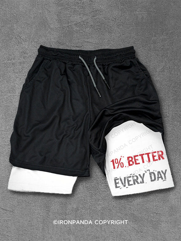 1% better every day Performance Training Shorts