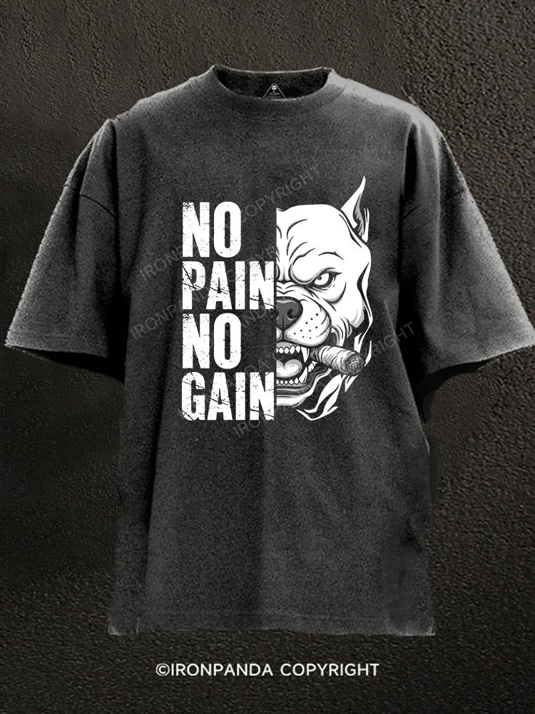 NO PAIN NO GAIN Washed Gym Shirt