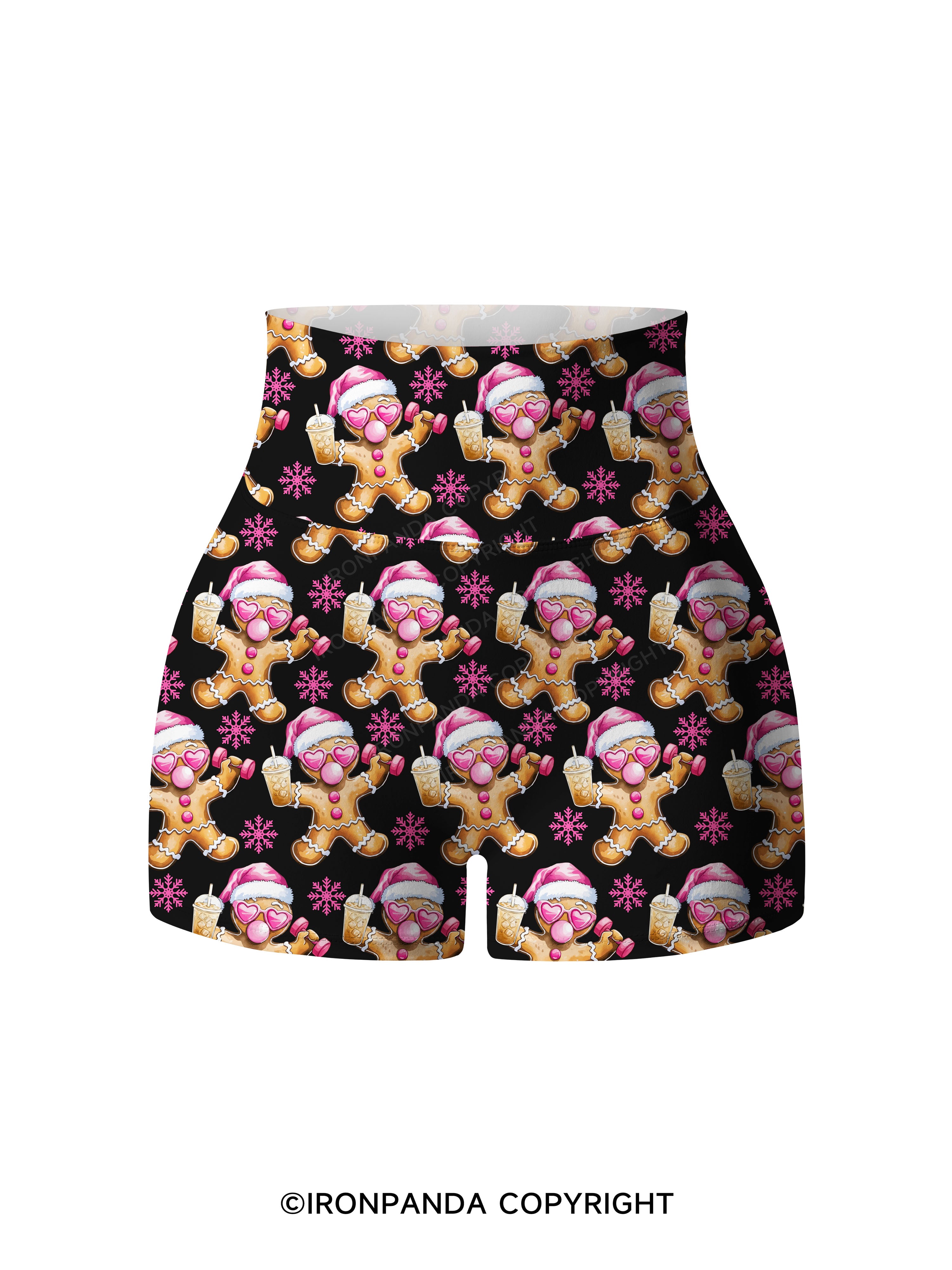 Fit Gingerbread Printed Yoga Shorts