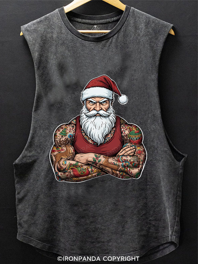 Muscular Santa Claus Scoop Bottom Cotton Tank