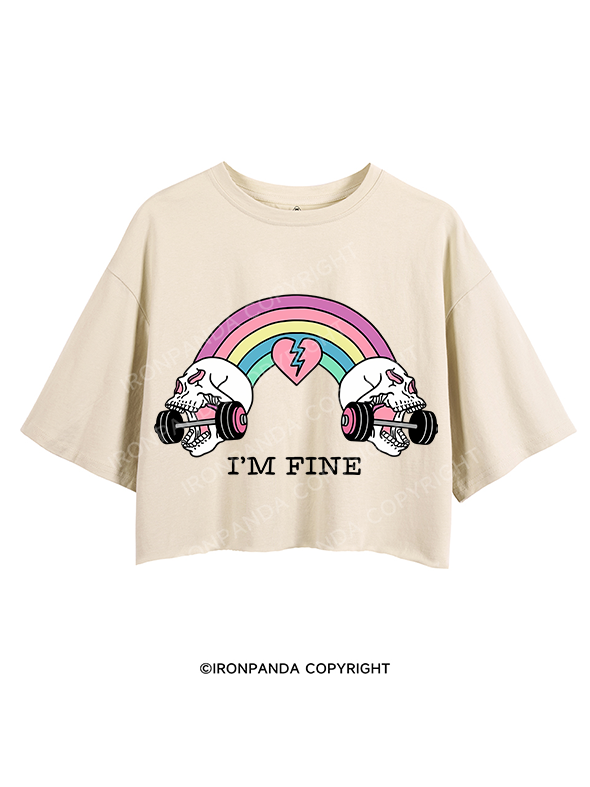 I'M FINE CROP TOPS