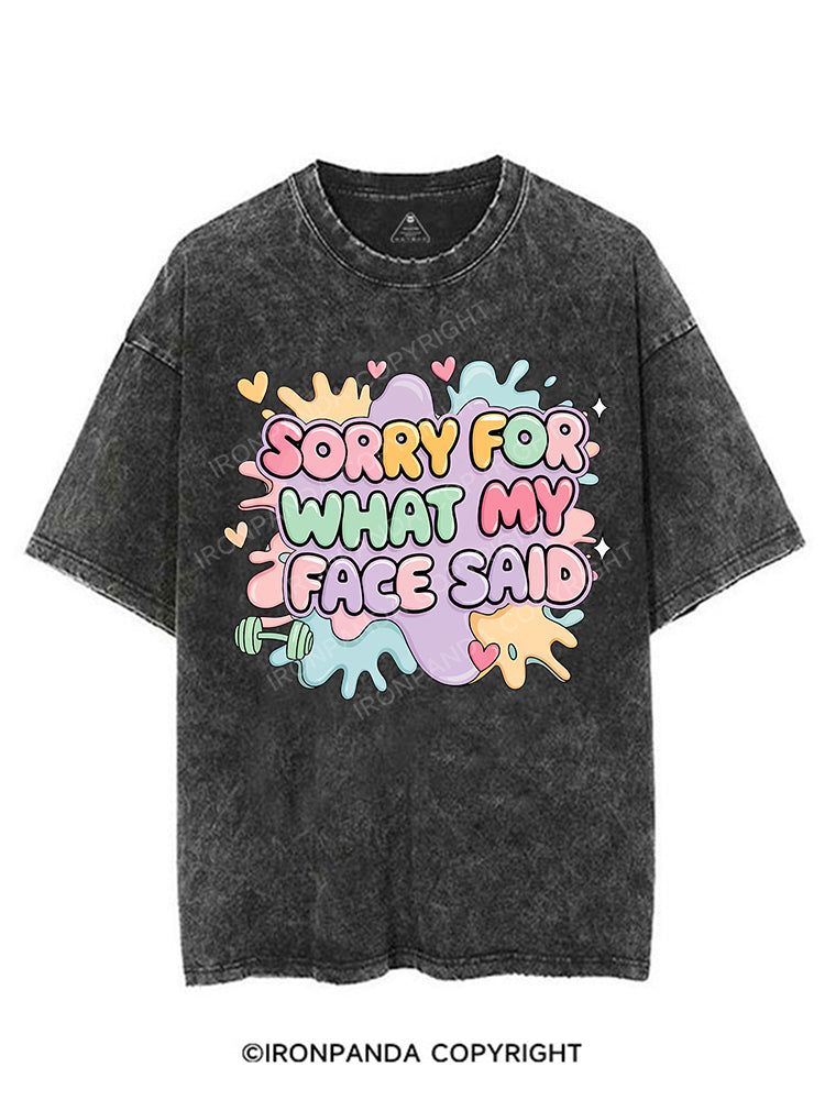 Sorry for what my face said VINTAGE GYM SHIRT
