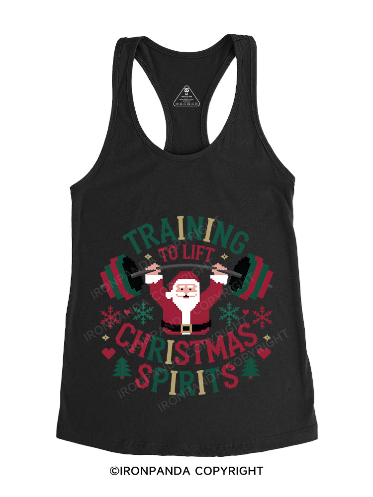 training to lift christmas spirits Gym Racerback Tank