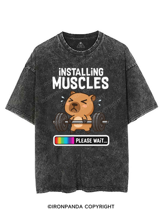 installing muscles please wait VINTAGE GYM SHIRT