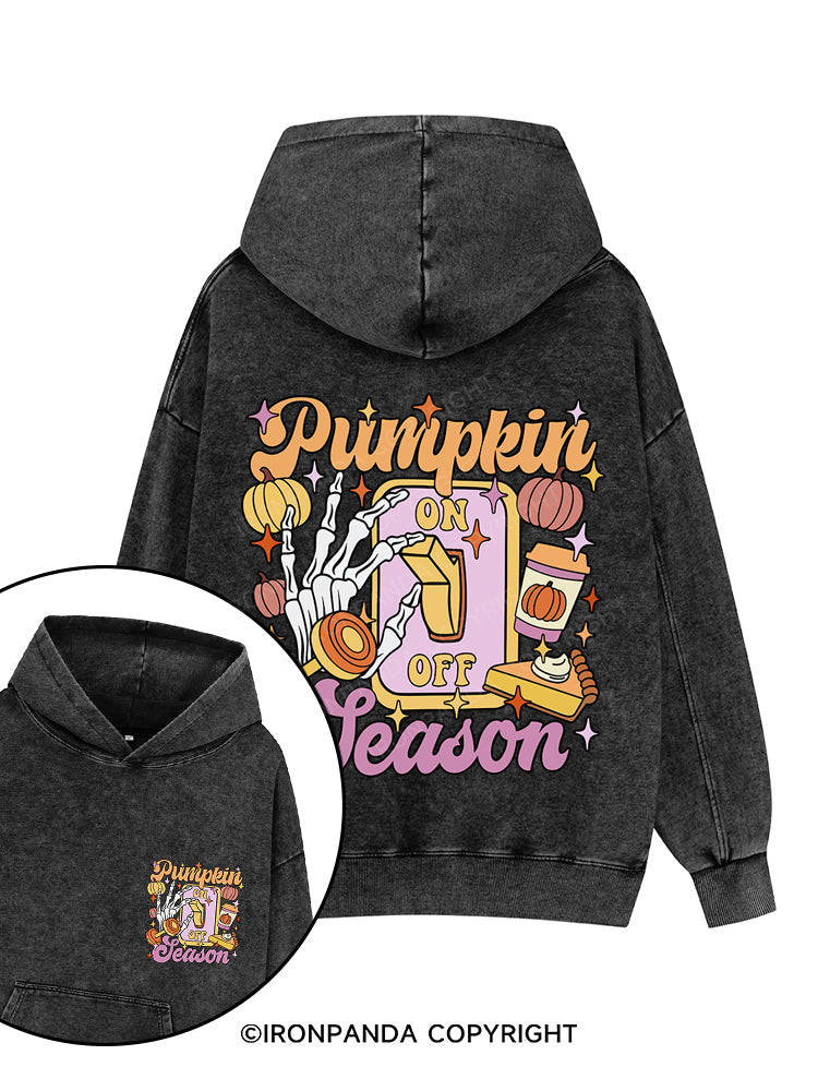 PUMPKIN SEASON Printed Washed Gym Hoodie