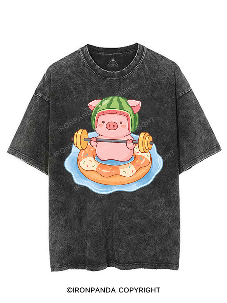 Watermelon Piggy VINTAGE GYM SHIRT