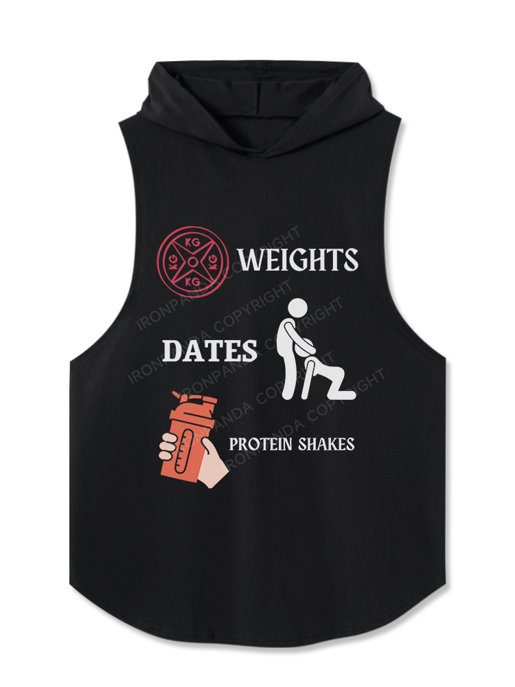 Weight Dates Protein Shakes Hooded Tank