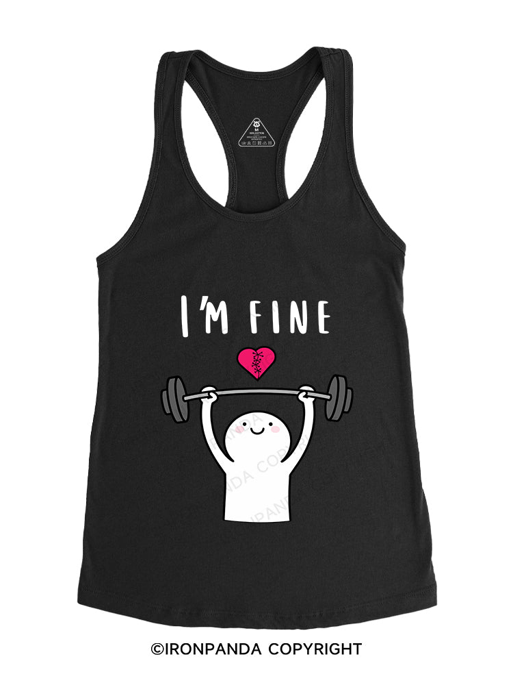 I'M FINE Gym Racerback Tank