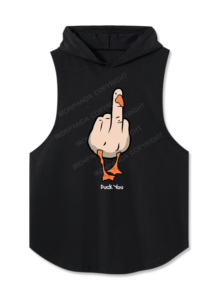 duck you Washed Hooded Tank