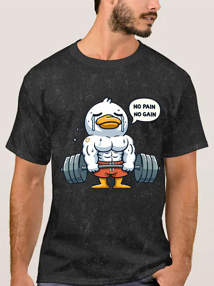 No Pain No Gain Duck Washed Gym Shirt