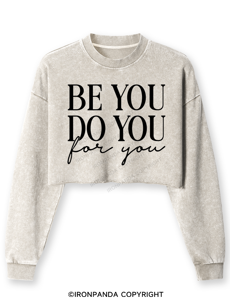 BE YOU DO YOU FOR YOU Washed Long-Sleeve Crop Top