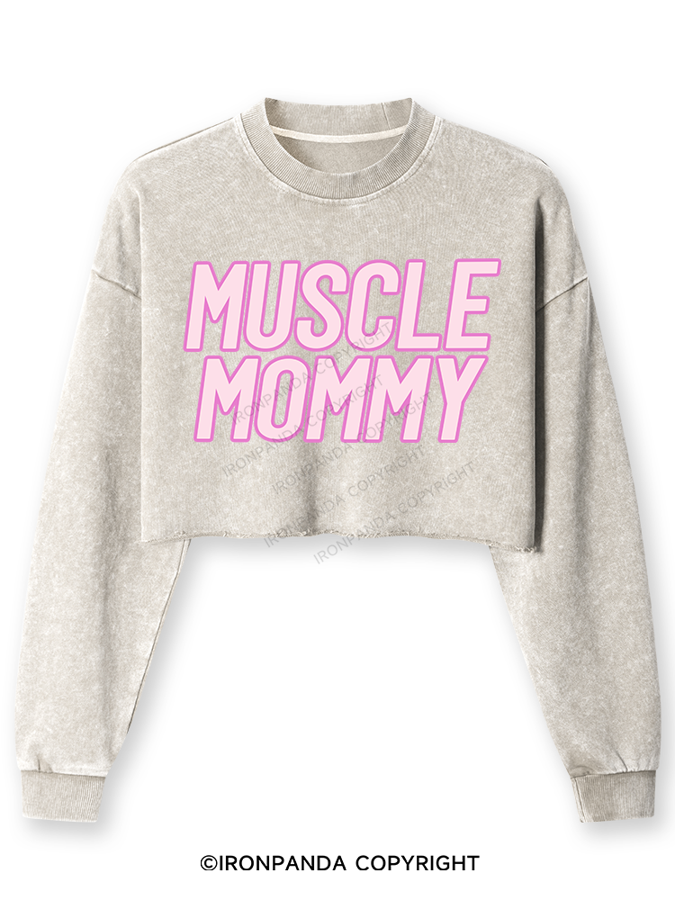 Muscle Mom Washed Long-Sleeve Crop Top