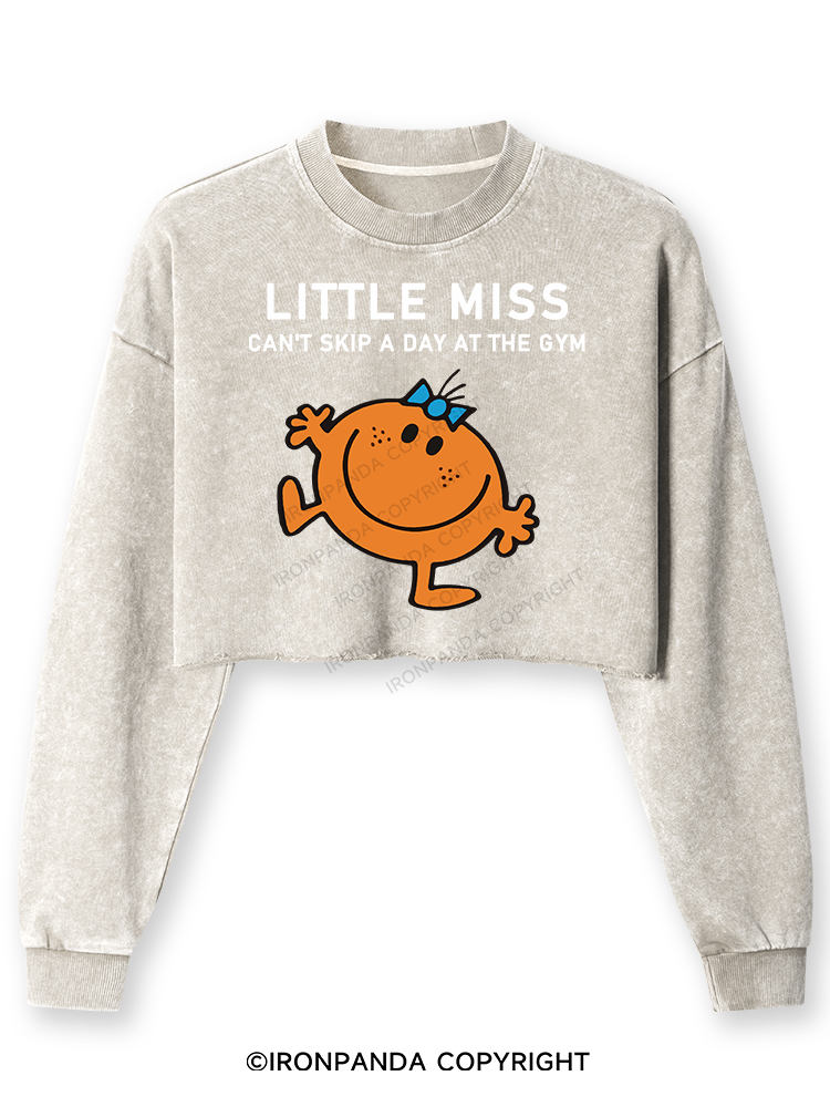 Can't Skip A Day At Gym Washed Long-Sleeve Crop Top