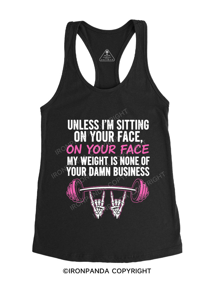 Unless I’m sitting on your face Gym Racerback Tank