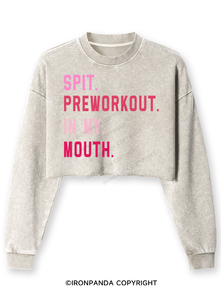 Spit Preworkout In My Mouth Washed Long-Sleeve Crop Top