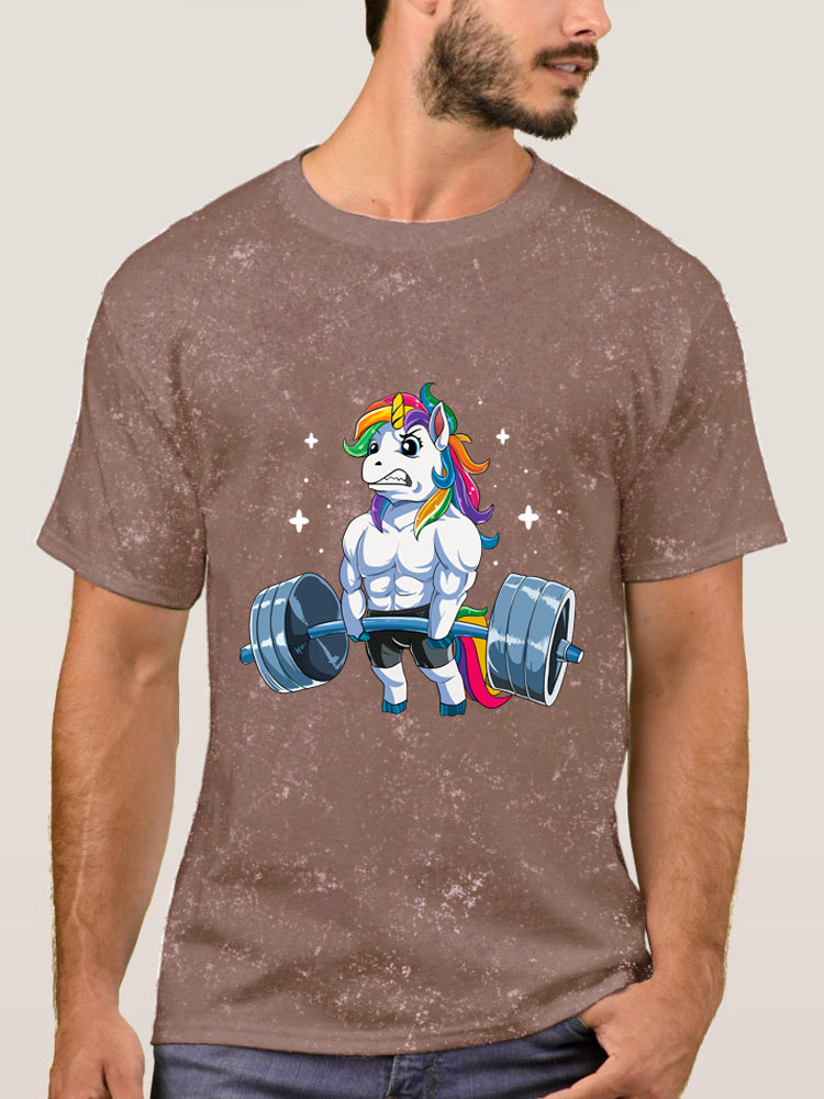 Weightlifting Unicorn Washed Gym Shirt