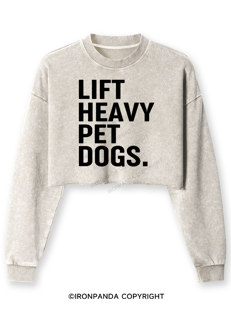 LIFT HEAVY PET dogs Washed Long-Sleeve Crop Top