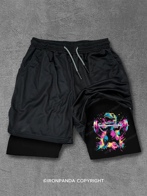LIFT HEAVY PET Dinosaur Performance Training Shorts