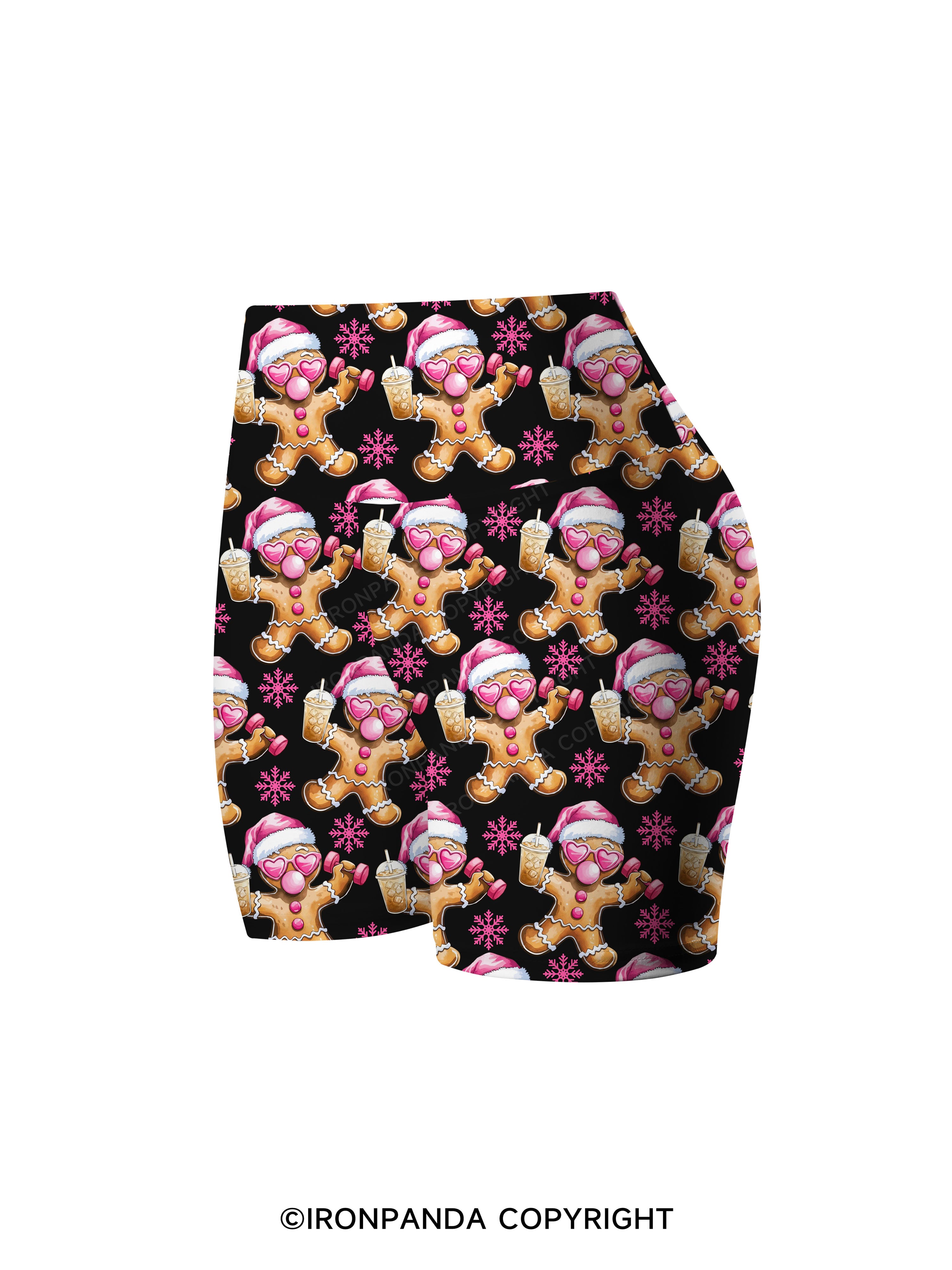 Fit Gingerbread Printed Yoga Cycling Shorts